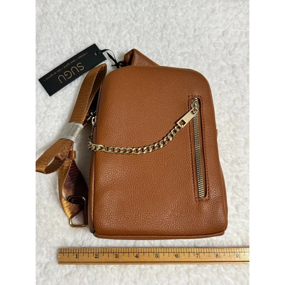 SUGU Double Compartment‎ Crossbody Sling Bag with Chain New with Tags
